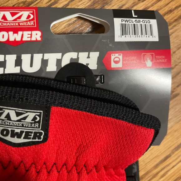 Mechanix Wear Power Clutch Red and Gray Gloves New with Tags Size Large - Picture 2 of 6
